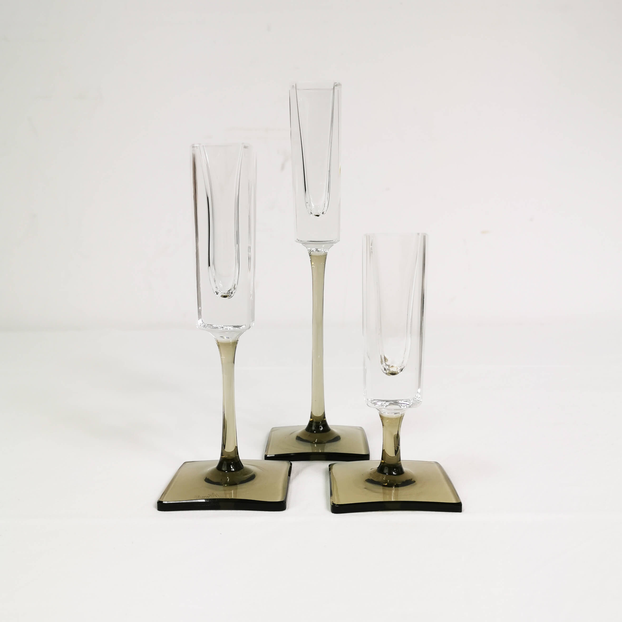 Crystal candlesticks, Rosenthal, designed by G. Jensen, Germany, 1970s