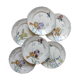 6 large flat plates in polychrome iron earth model "Iris" Choisy-le-Roi