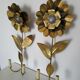Pair of wall light 70s flower