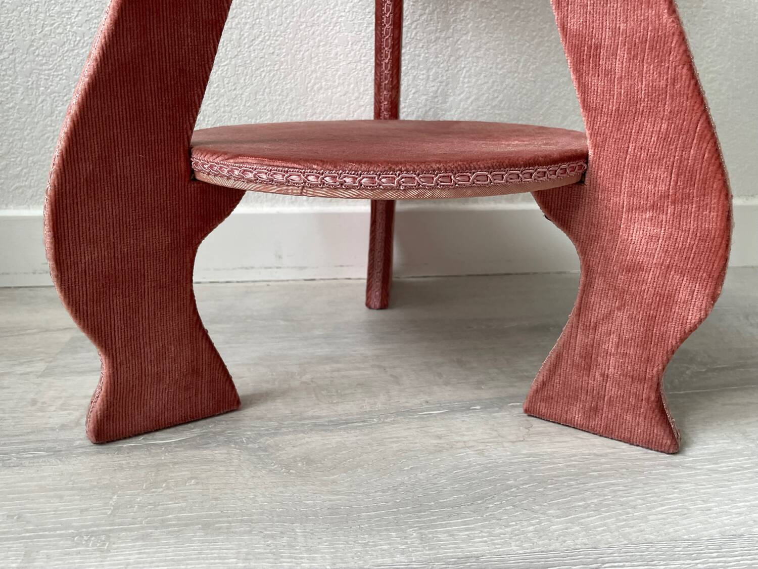 Vintage 80s velvet side table