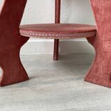 Vintage 80s velvet side table