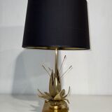 Lampe nénuphar en bronze et laiton attribuée à la Maison Charles. Vers 1970