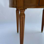 Table bouillote 1950 pied marbre avec galerie style louis xvi