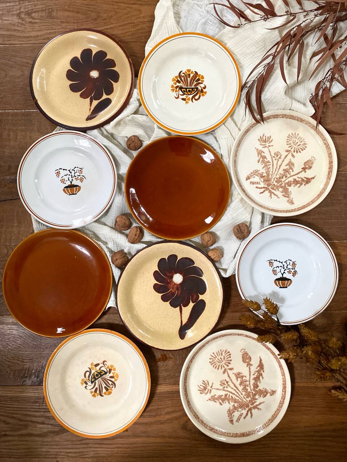 Mismatched antique plates