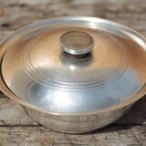 Silver-plated metal dish, Saglier brothers hallmark, silver-plated metal vegetable dish, art deco