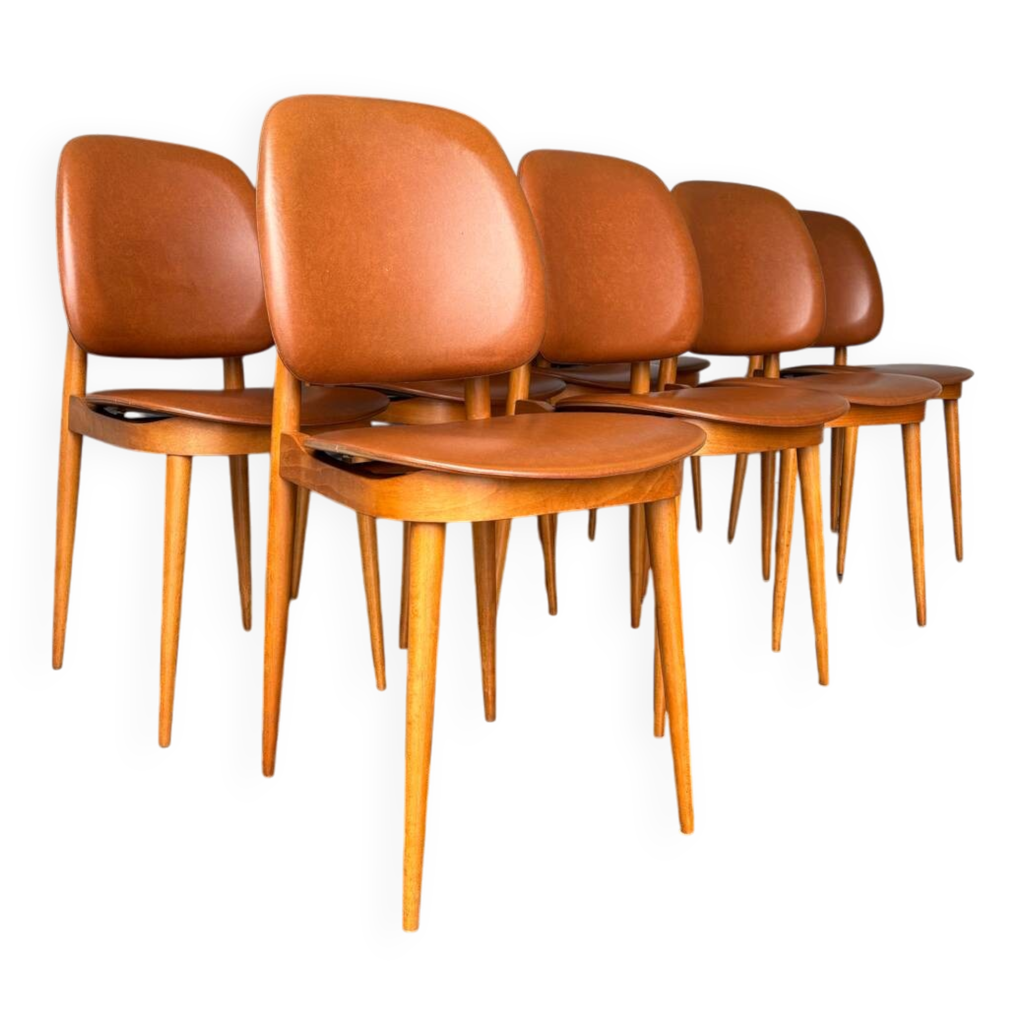Series of 8 Pegase chairs by Baumann