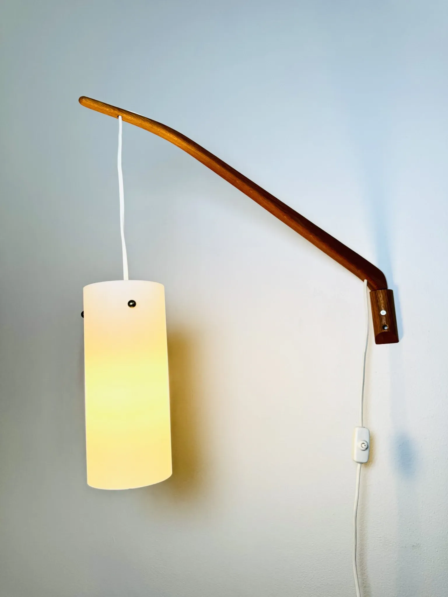 Cylindrical Swing-Arm Wall Lamp By Uno & Östen Kristiansson For Luxus, Sweden, 1960S