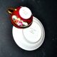 Limoges precious porcelain cup decorated in fuchsia pink and gold, signed MAB