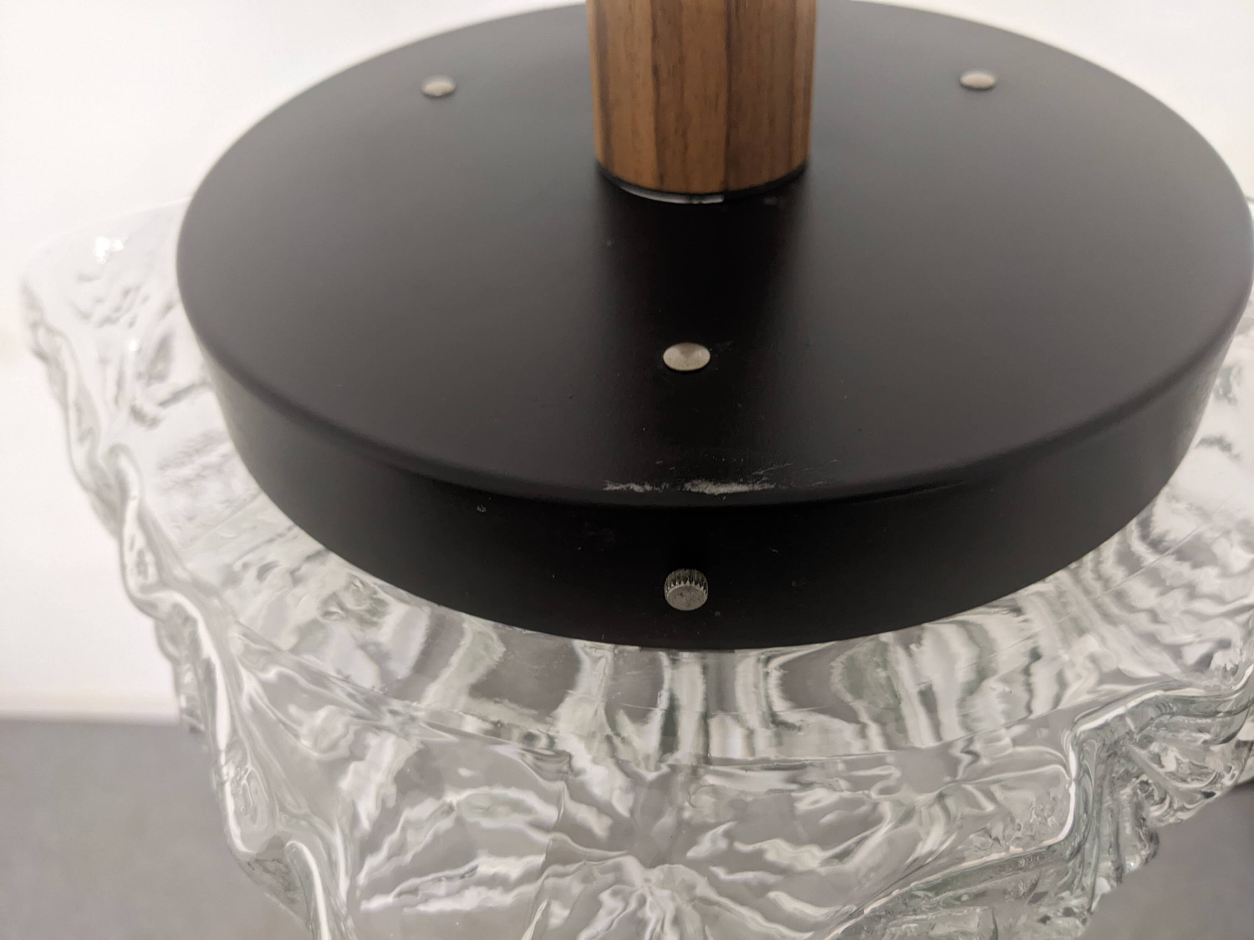 Square glass pendant light by Limburg, Germany circa 1970