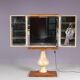 Cabinet de bar Aldo Tura en peau de chèvre sur piédestal, années 1960