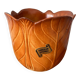 Cache-pot artisanal vintage en céramique formant une fleur