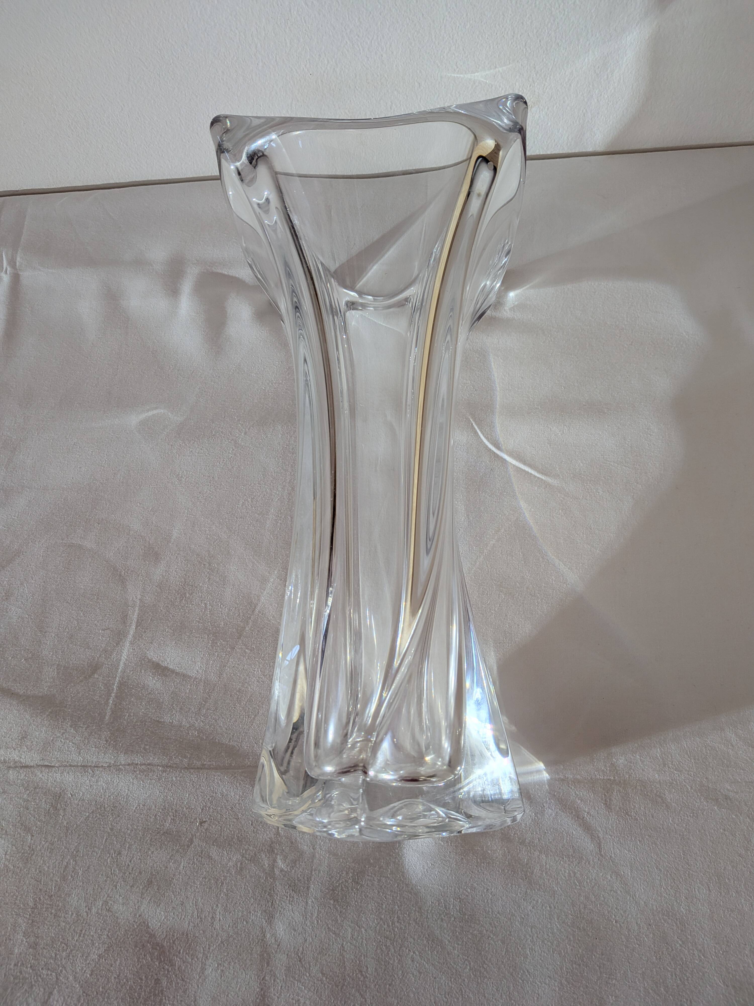 Large crystal vase Royale de Champagne Bayel - Vintage - Signed