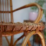 Armchair in rattan of the 1960s