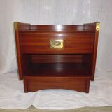Brass bedside table and mahogany dressing 70s
