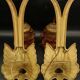 Pair of wall sconces with peacocks from the Art Nouveau period - bronze by Charles Ranc.