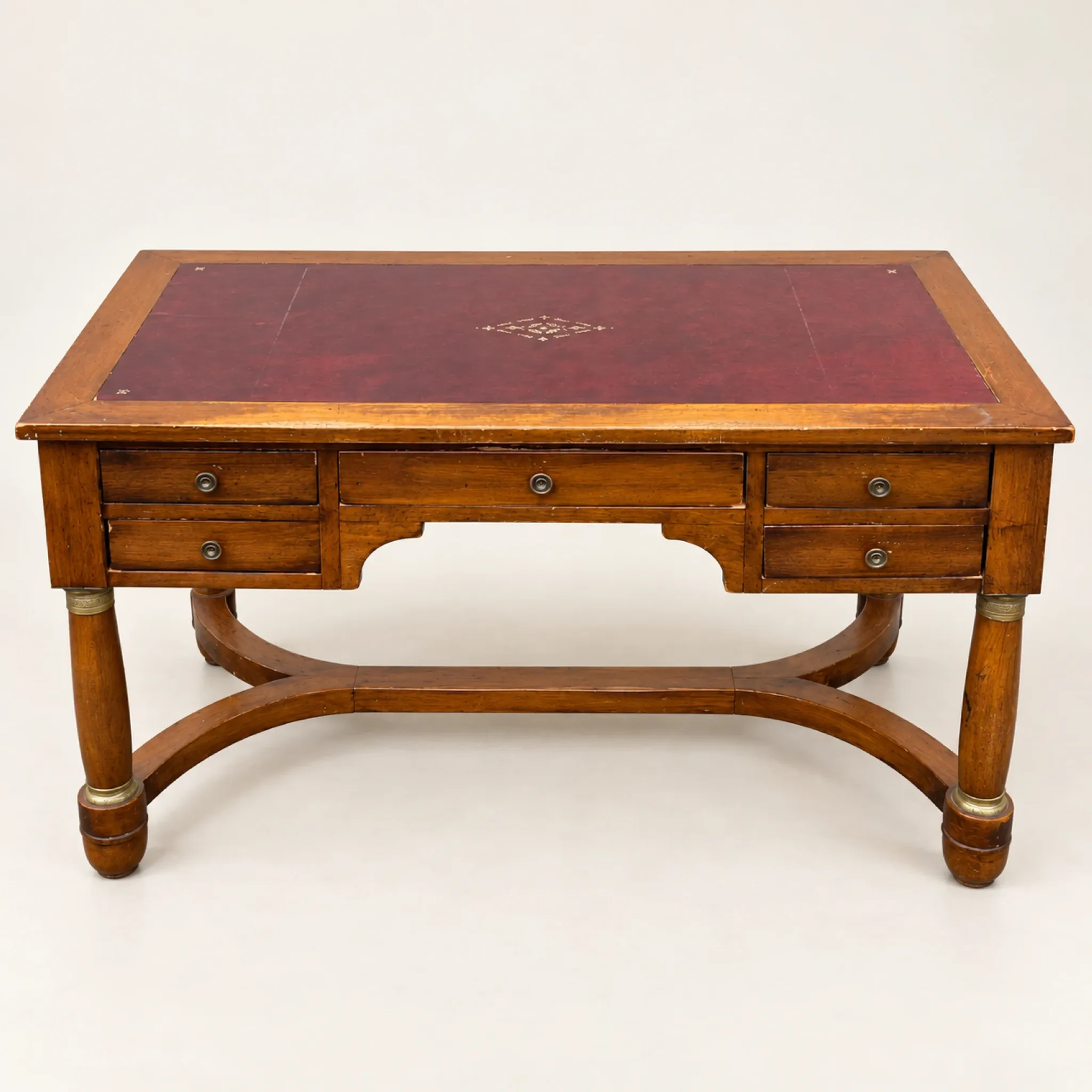 French bureau from the 19th century, Empire style in mahogany, leather with extensions.