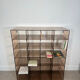 Shelf - library with 24 smoked plexiglass compartments by Michel Dumas