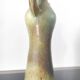 Pichet / Soliflore vintage en céramique flammée – Vert olive & Brun (A