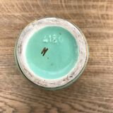 Green and gold ceramic vase