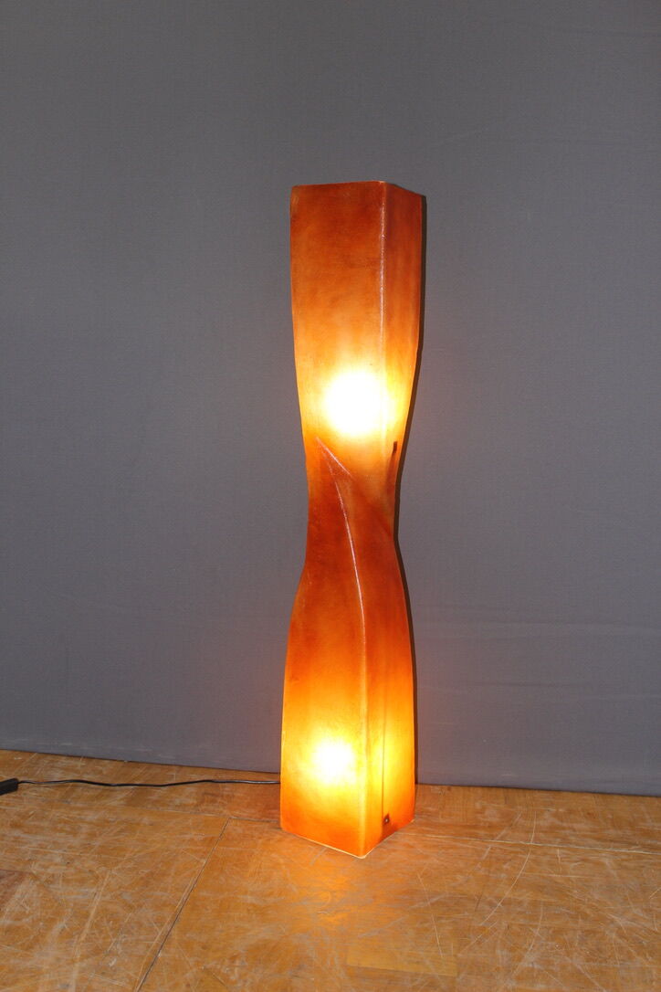 Orange fiberglass floor lamp design