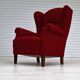 50s, Danish design, refurbished chair, furniture wool, mahogany wood