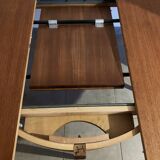 Scandinavian round teak dining table from the 60s extendable