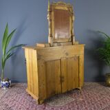 Art nouveau style baltic pine chest of drawers with mirror