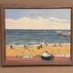 Original Swedish Oil on Canvas – "Day at the Beach" by Mona Starfelt – Signed – Dated 1989 – Framed