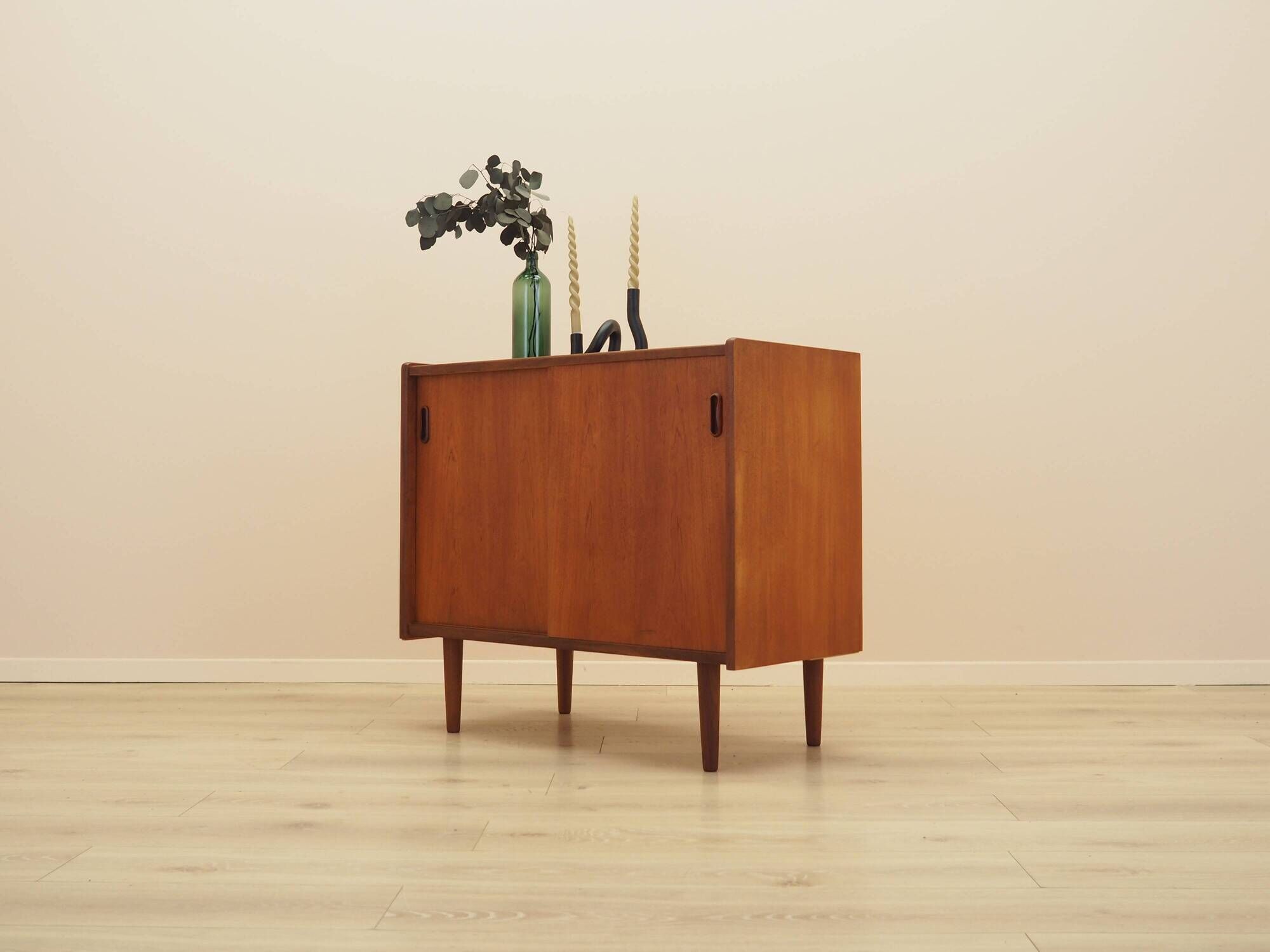 Danish Teak Cabinet with Sliding Doors, 1970s