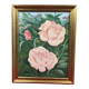 Oil on canvas, Kitsch - Roses lush greenery - Signed M. Louis