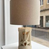 Stone lamp carved by Albert Tormos, vintage