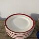 9 dessert plates Sarreguemines Digoin Regence gold and red