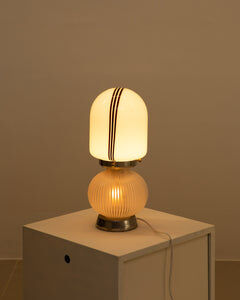 Lampe en opaline double éclairages 70's