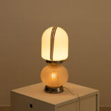 Opaline lamp double lighting 70's