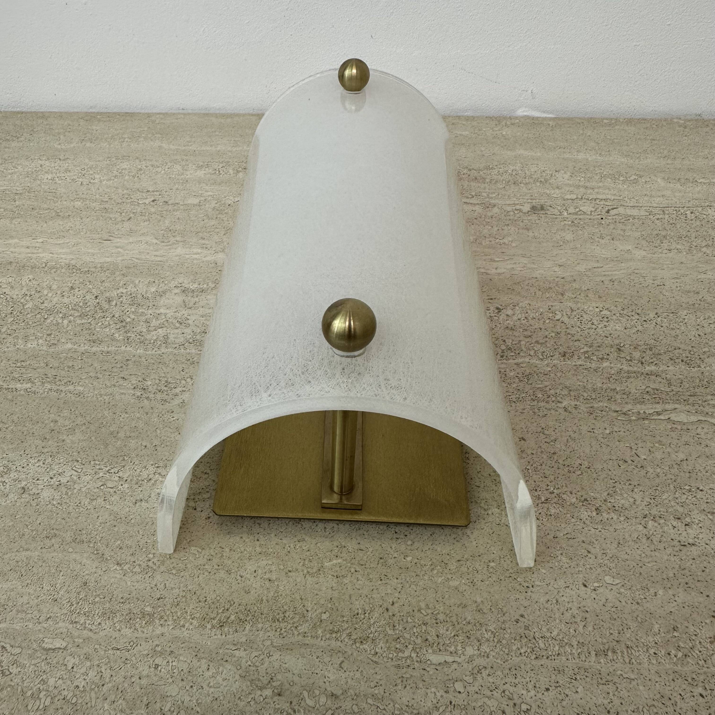 Vintage lucite and brass wall lamp ,1970s