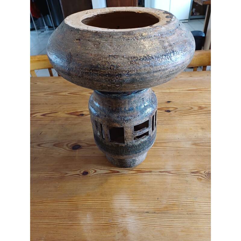 Pied de lampe en grès émaillé, années 60