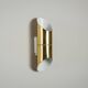 Pair of cylindrical wall lamps in brass with perforated shades