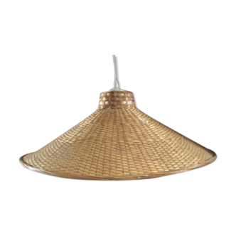 Suspension en rotin vintage
