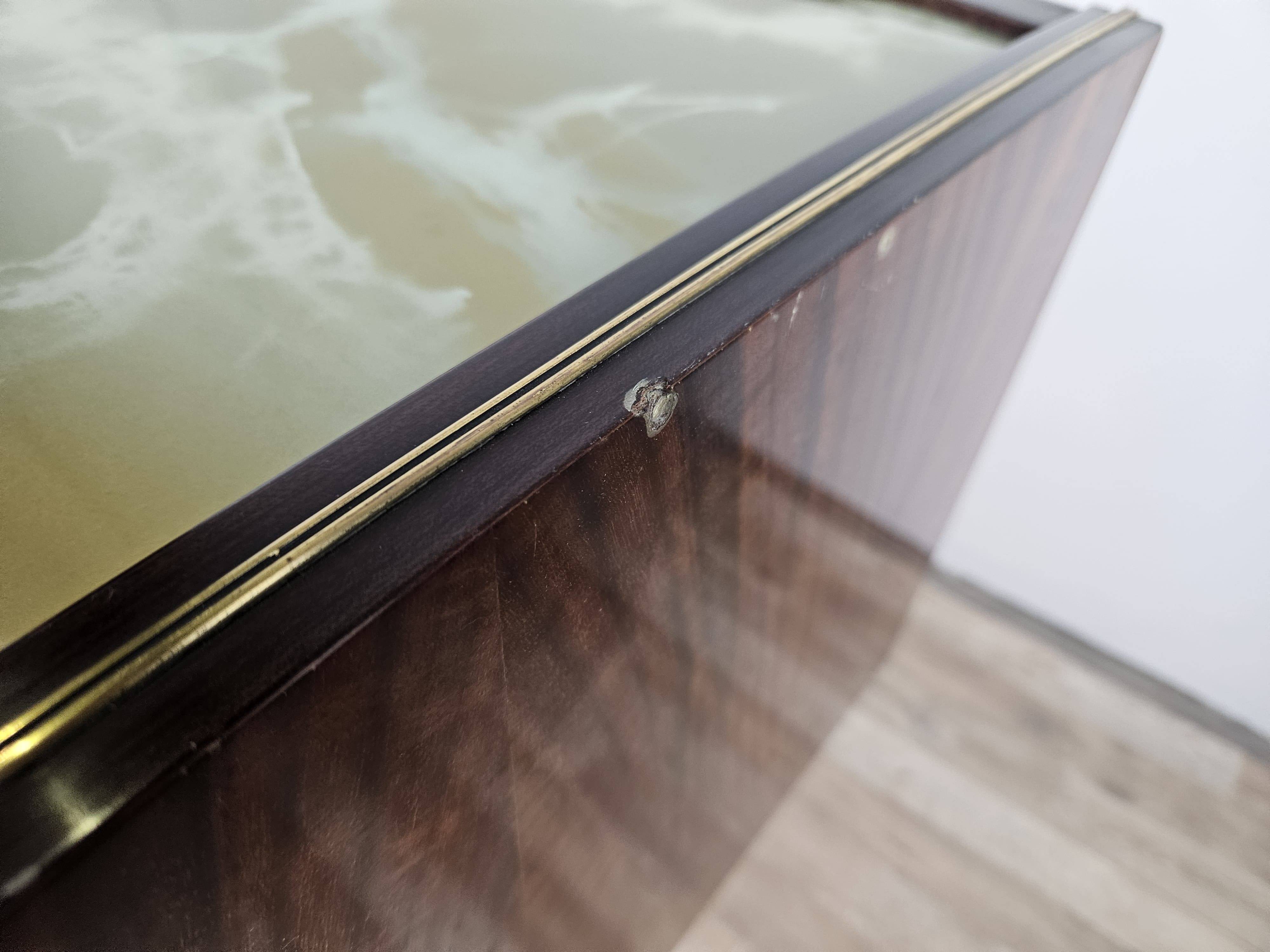 Mid Century 70's Chest of Drawers with Glass Top