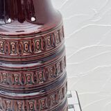 Vase West Germany brown with geometric relief from the 1970s.