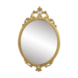 Oval Brass Medallion Mirror, Italy, 1950s