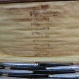 Box of 12 silver-plated art nouveau knives with steel blades