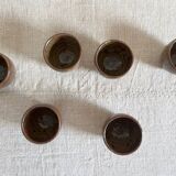 Set of 6 pyrith stoneware cups, La Borne, 1960.