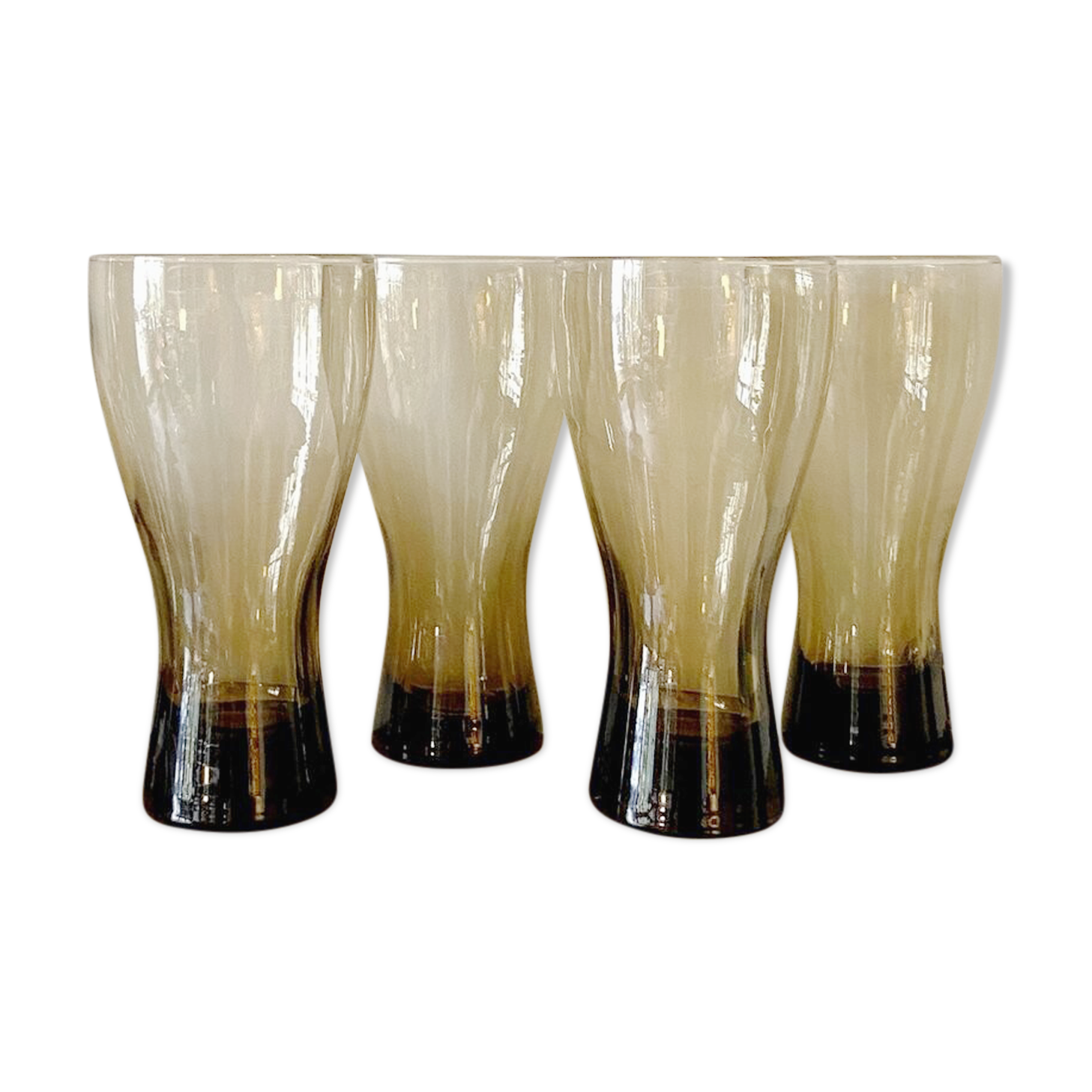 4 smoked glass glasses