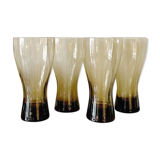 4 smoked glass glasses