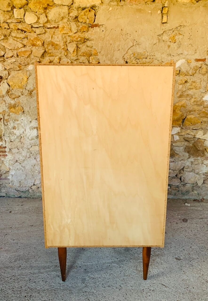 High chest of drawers with 6 drawers, Scandinavian style, circa 60's