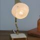 Set of 2 Vintage Mid-Century Table Lamps With Brass Stems And White Shades