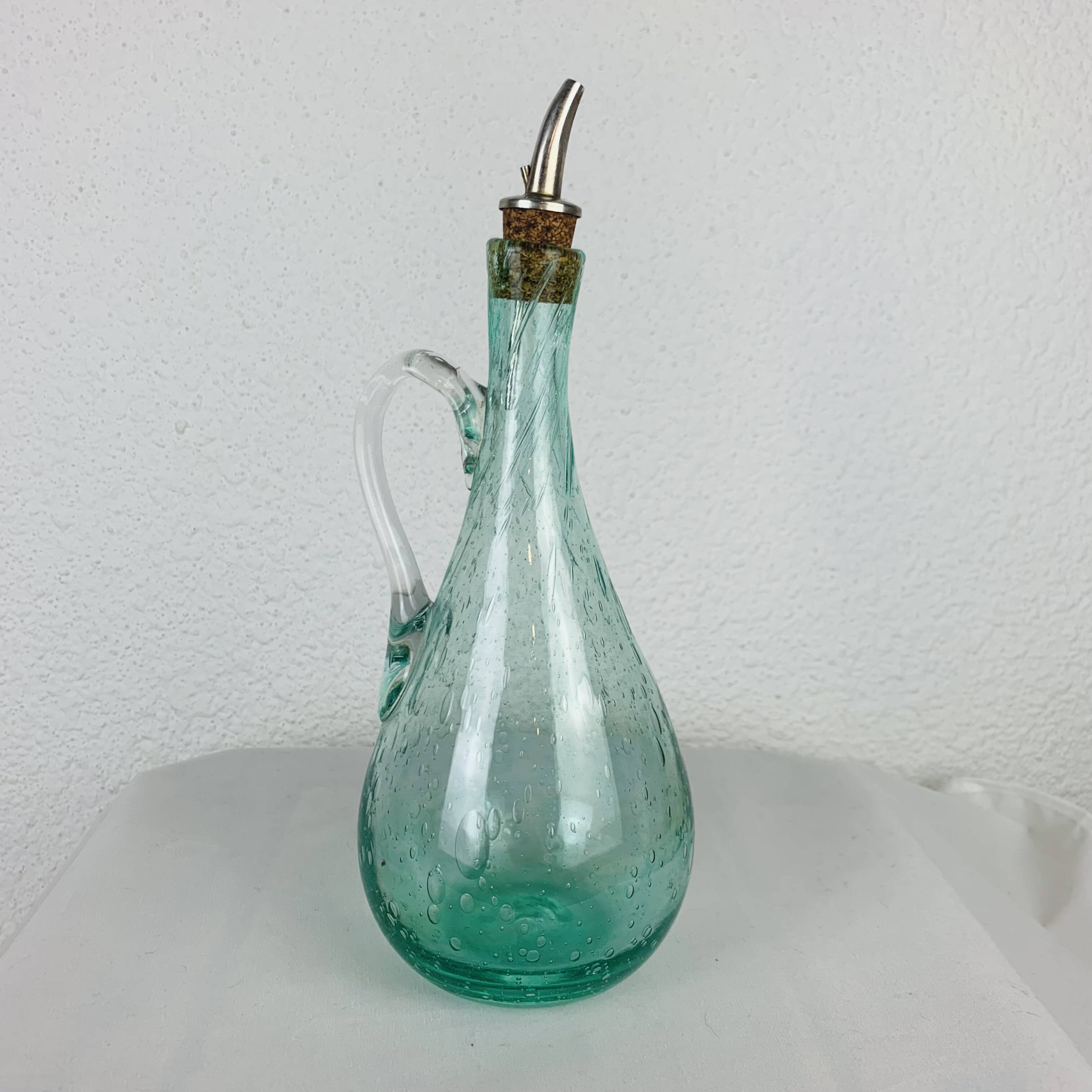 Farinelli Biot bubbled glass oil bottle