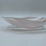 GLASS CUT MURANO VENICE FREE FORM STRIPES WHITE PINK 1960