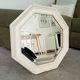 Miroir vintage octogonale biseauté style shabby chic